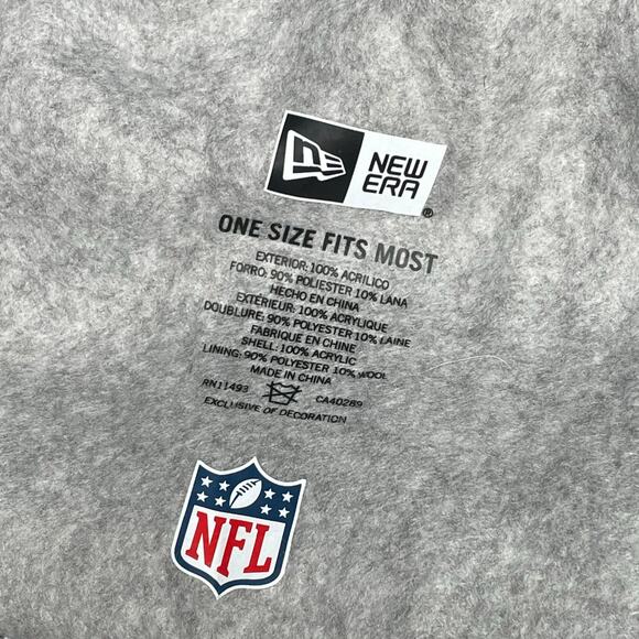 New England Patriots Beanie Pom Knit Hat NFL New Era Sport OS Football Gray Red - Picture 9 of 12